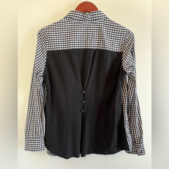Buffalo black & white check Shirt Signature Larry Levine Long Sleeve Women's M - Picture 2 of 14
